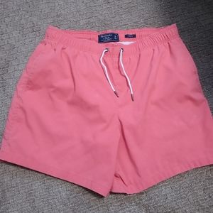 Abercrombie and Fitch Men's Medium Stretch Swim Trunks Bottoms Suit Coral